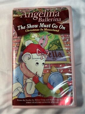 Angelina Ballerina The Show Must Go On Christmas in Mouseland VHS 2003 Clamshell